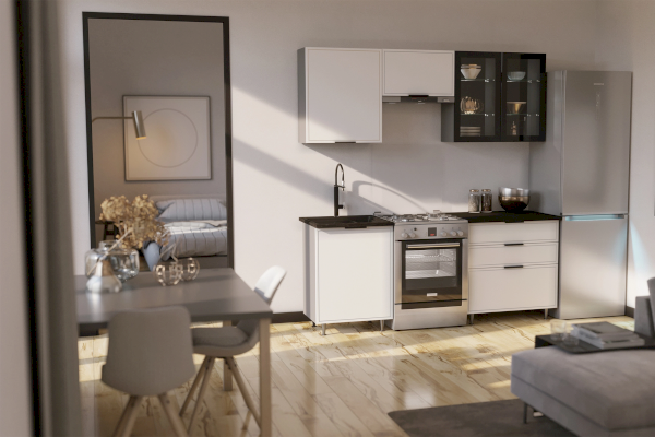 Кухонный гарнитур Николь 2,0 м Компановка 2 (Миф)